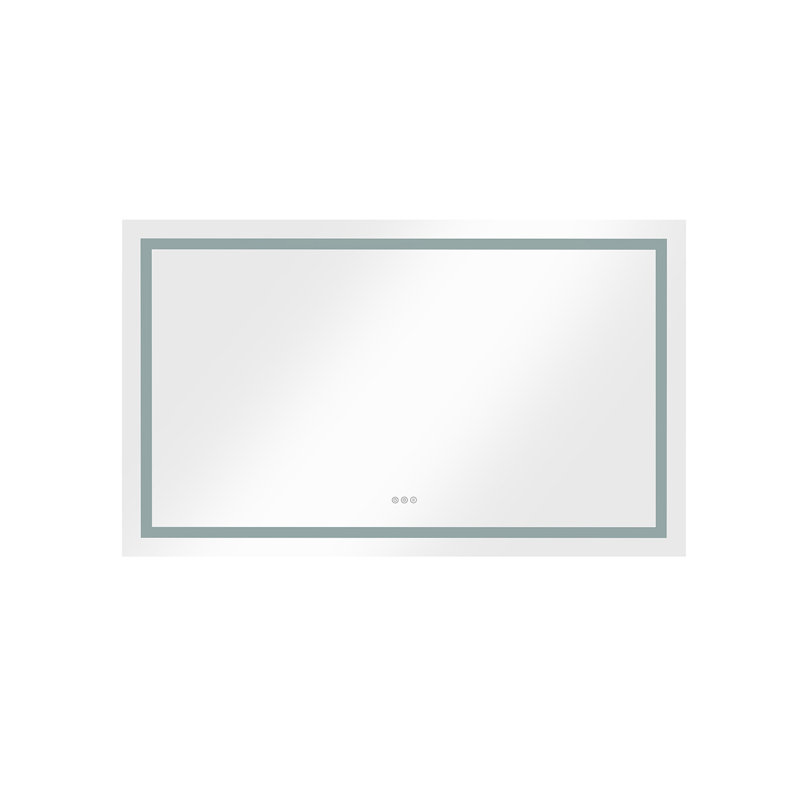 Miroir de salle de bain sans cadre, 36 po x 60 po, gris