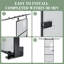 Pant 𝑨𝒔𝒔𝒆𝒎𝒃𝒍𝒚 𝑹𝒆𝒒𝒖𝒊𝒓𝒆𝒅 𝑷𝒂𝒏𝒆𝒍, portes de garde-manger coulissantes en métal en verre givré double H de 80 po avec trousse de quincaillerie d'installation-123202487-123323857