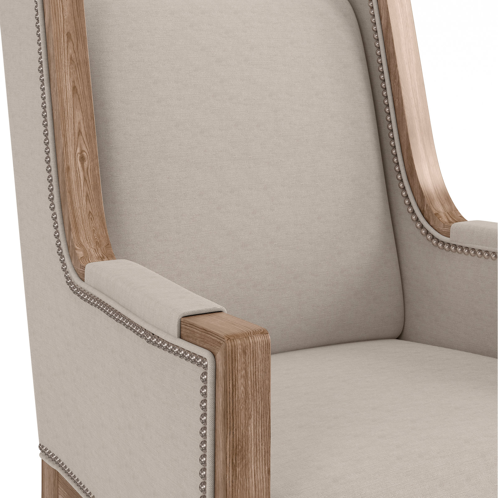 Ayla Upholstered Arm Chair in Light Oak/Oatmeal