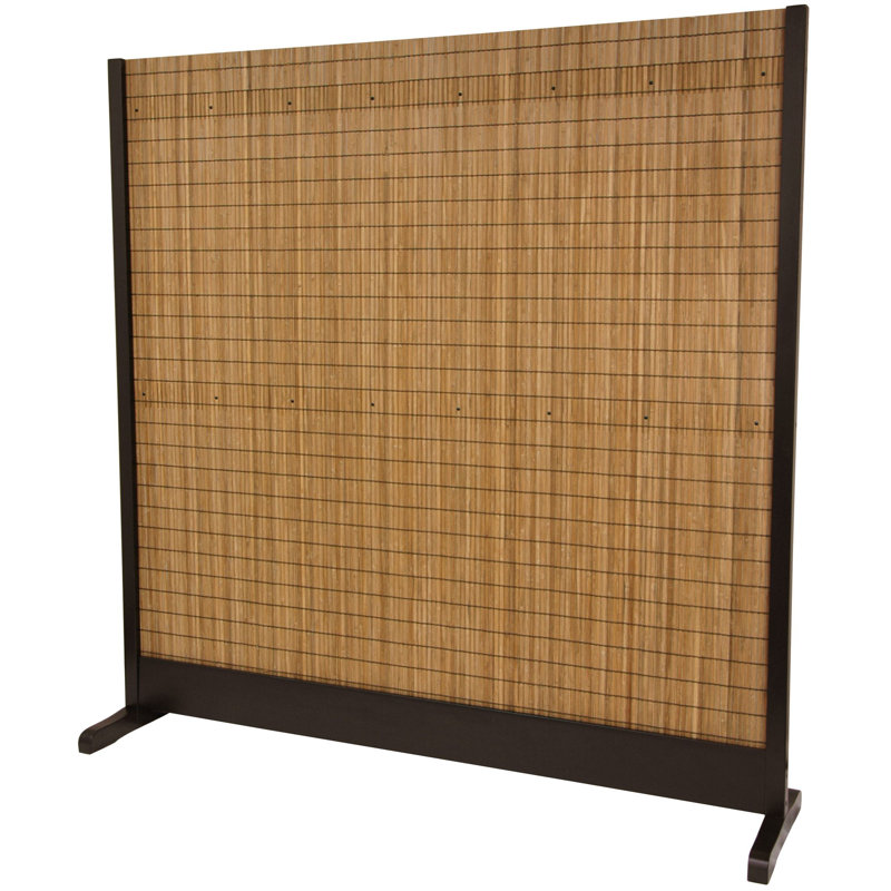 76" x 75" Take Room Divider, Walnut/Brown