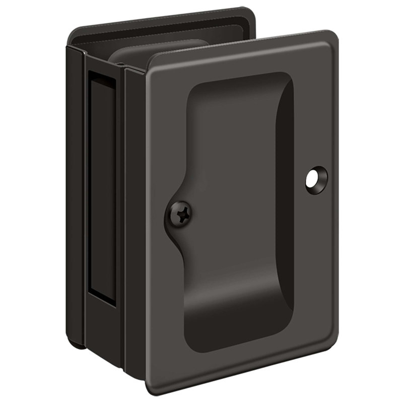 Brass Pocket Door Hardware, Oil-Rubber Bronze