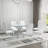 Daarina Modern Dining Table Set, Large Rectangular Glass Table with Silver X-Base and Faux Leather Cantilever Chairs-57360911-6663502