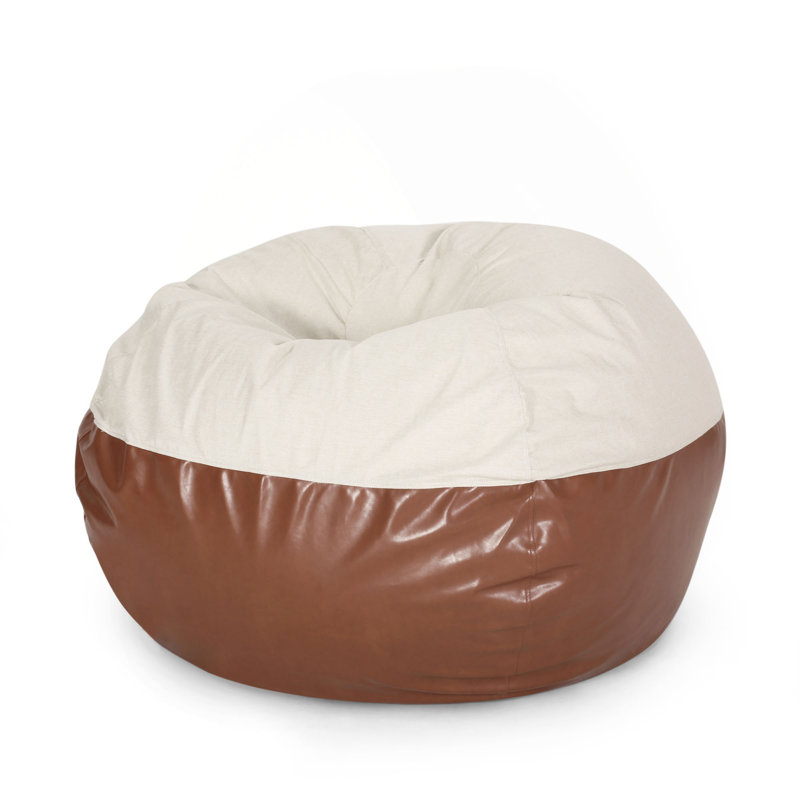Fauteuil à billes arrondi Maxi, Similicuir beige