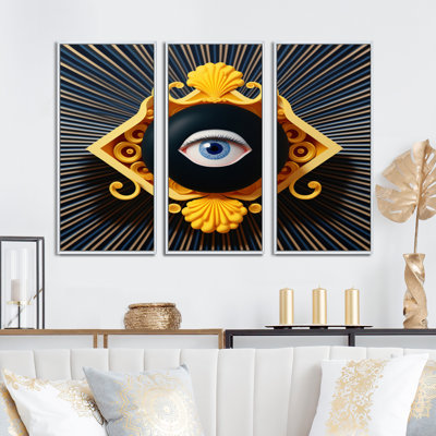 Œil d'or du spectateur VII Œil d'or du spectateur - reproduction d'art sur toile 3 pièces