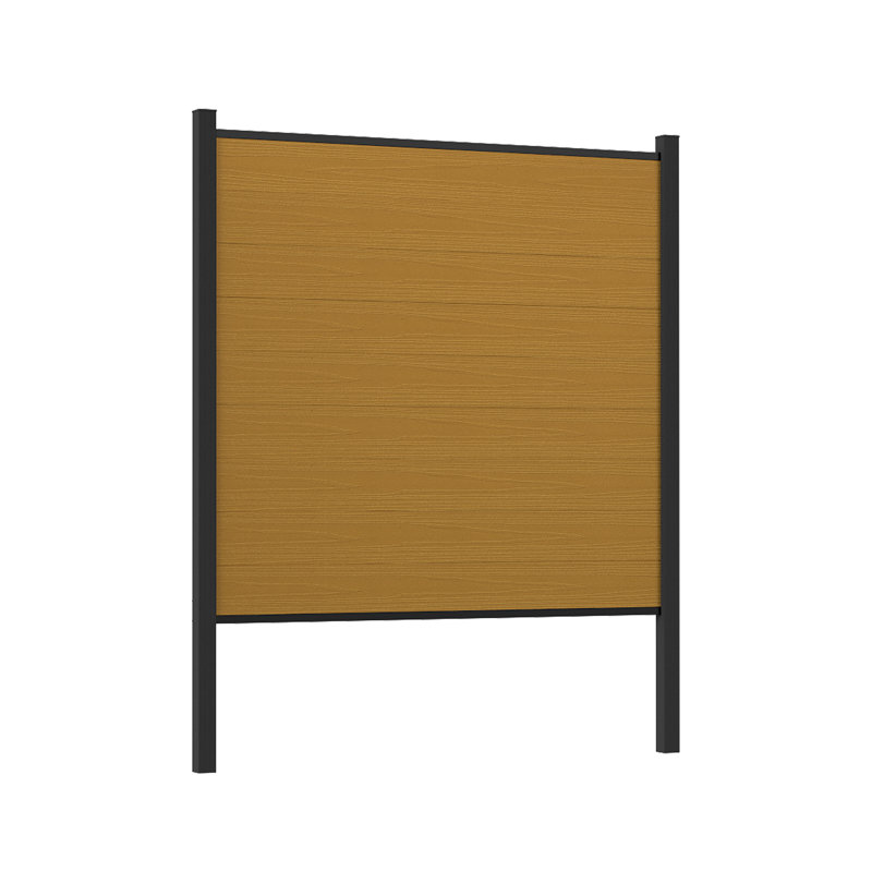 Panneaux de clôture d'intimité 8 pi avec poteau (H 2 pi, Groud 6 pi), H 8 pi x l 6 pi, Teck jaune