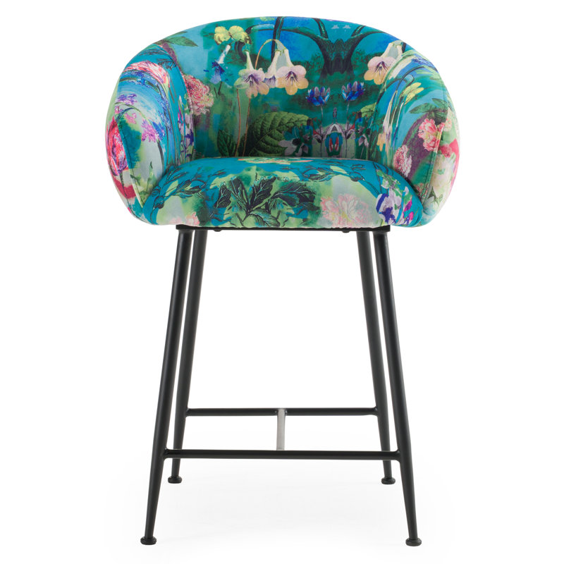 Osbourn Upholstered Velvet Counter Stool
