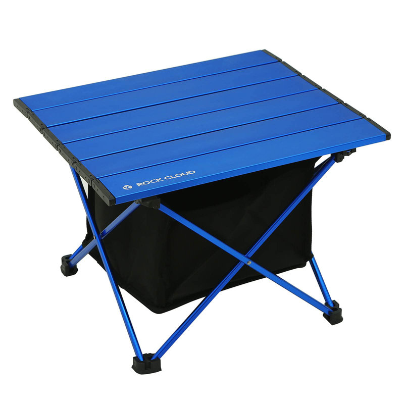 Square Metal Folding Outdoor Camping Table , 14'' in. W 16'' in. D, Blue