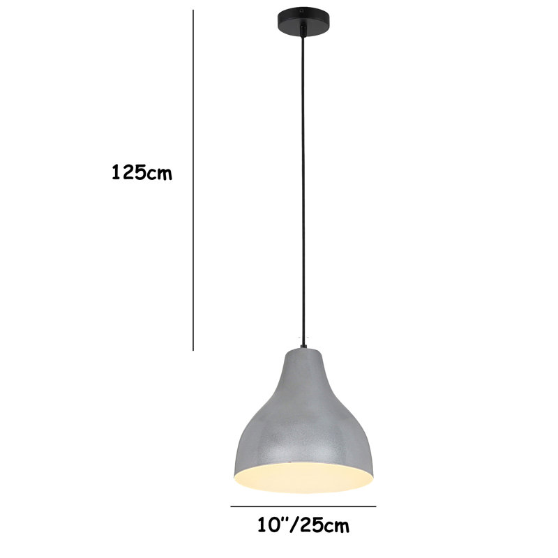 22cm H Metal Bowl Pendant Shade ( Screw On ), Aluminium