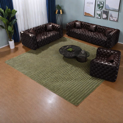 Compression Sectionals Faux Leather Modular Modern Tufted Couch for Home