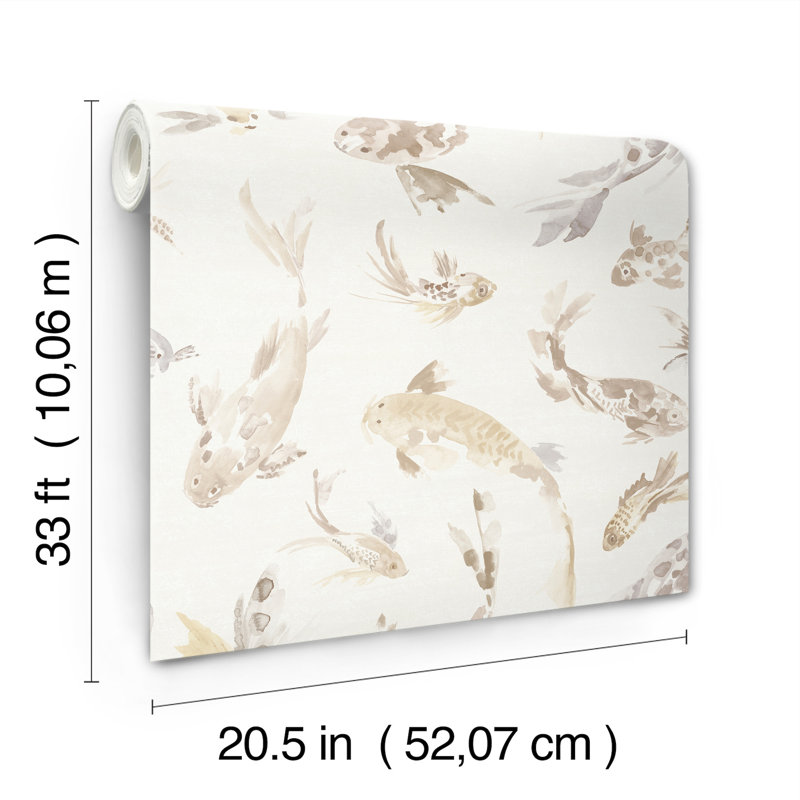 Beach Rose Floral Fruits Wallpaper, Metallic 