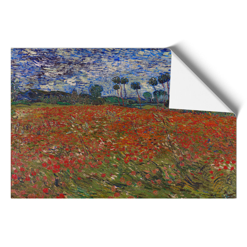 Poppy Field by Vincent Van Gogh - No Frame Painting, 42cm H x 59cm W x 0.1cm D