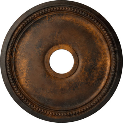 Endurathane Diane Ceiling Medallion, 18"OD x 3 5/8"ID x 1 1/8"P (Fits Canopies up to 5 3/8"), Hand-Painted Rust Finish