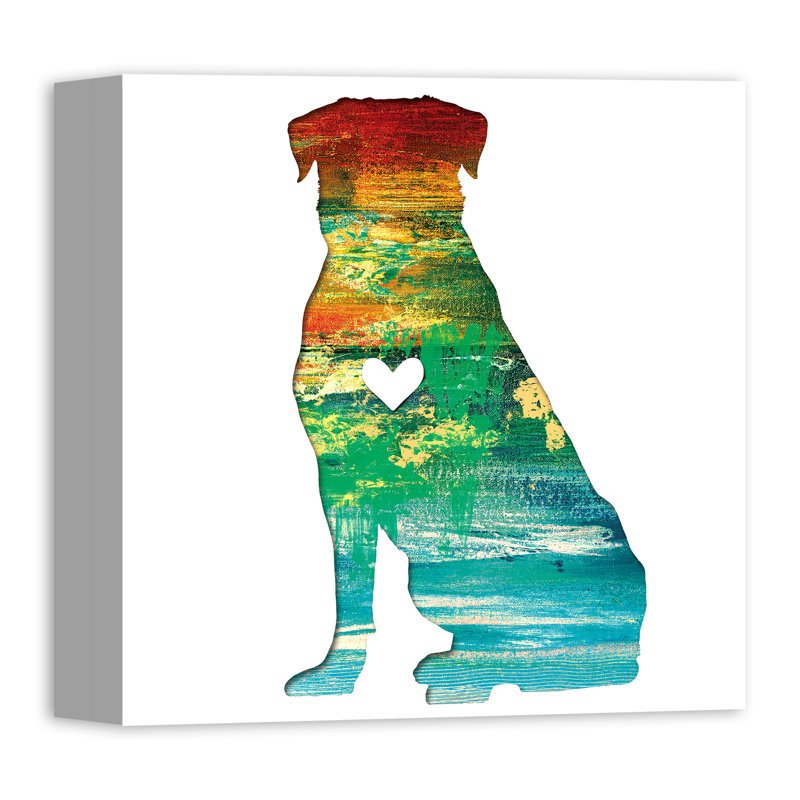 «Ink Silhouette Rottweiler», impression sur toile tendue, H 16 po x l 16 po