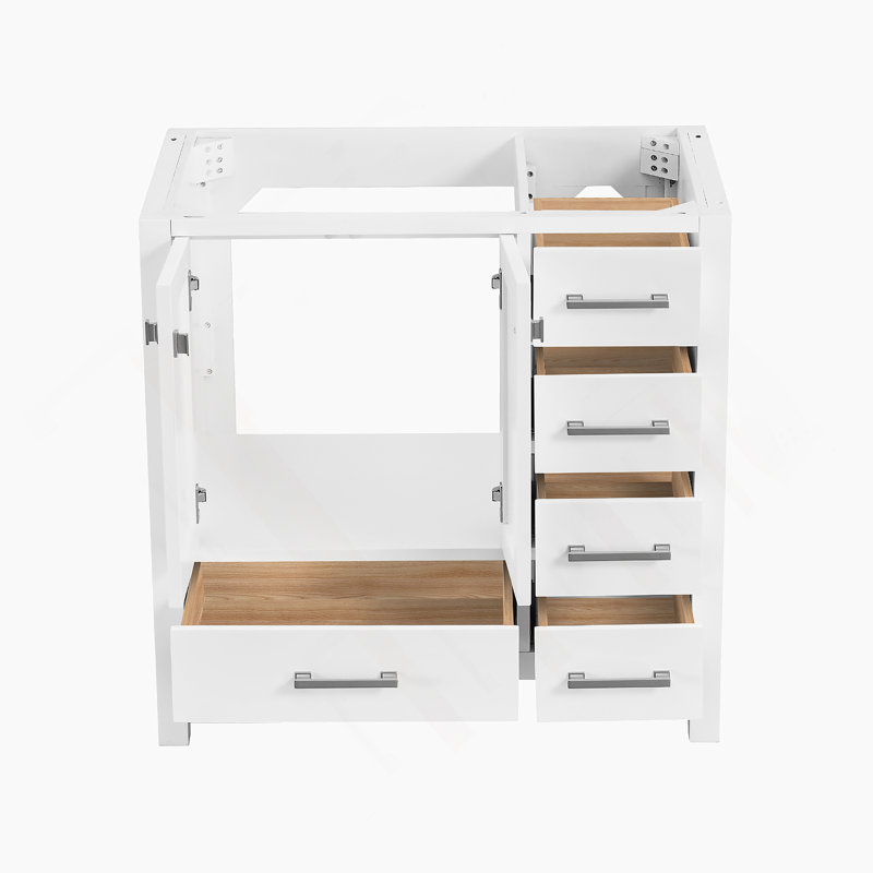 Meuble-lavabo 36 po, meuble-lavabo avec cadre en bois massif, comptoir de meuble-lavabo autoportant avec lavabo