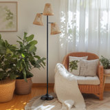 72.25'' Traditional Rattan Tree Floor Lamp