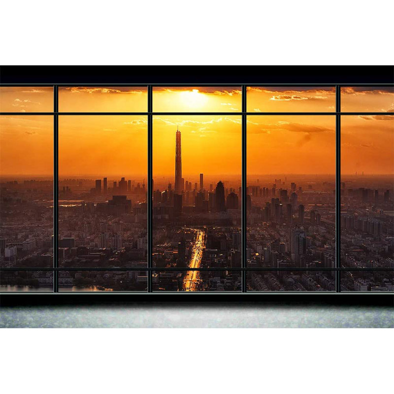 Panneau mural Grid City View Window View Lys 8 pi x l 66 po