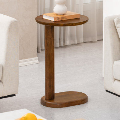 Veta Solid Wood C-shaped End Table