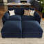 Velours et large canapé-lit modulaire moelleux et moelleux avec housse de coussin amovible-593103156