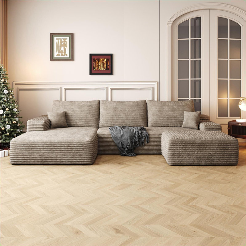 Boneless 107" L-Shaped Sofa With Ottoman