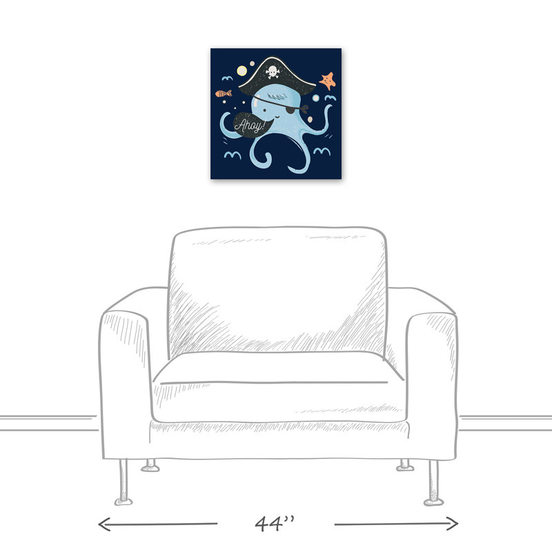 Art sur toile ahoy octopus Babe, H 16 po x l 16 po x P 1,25 po