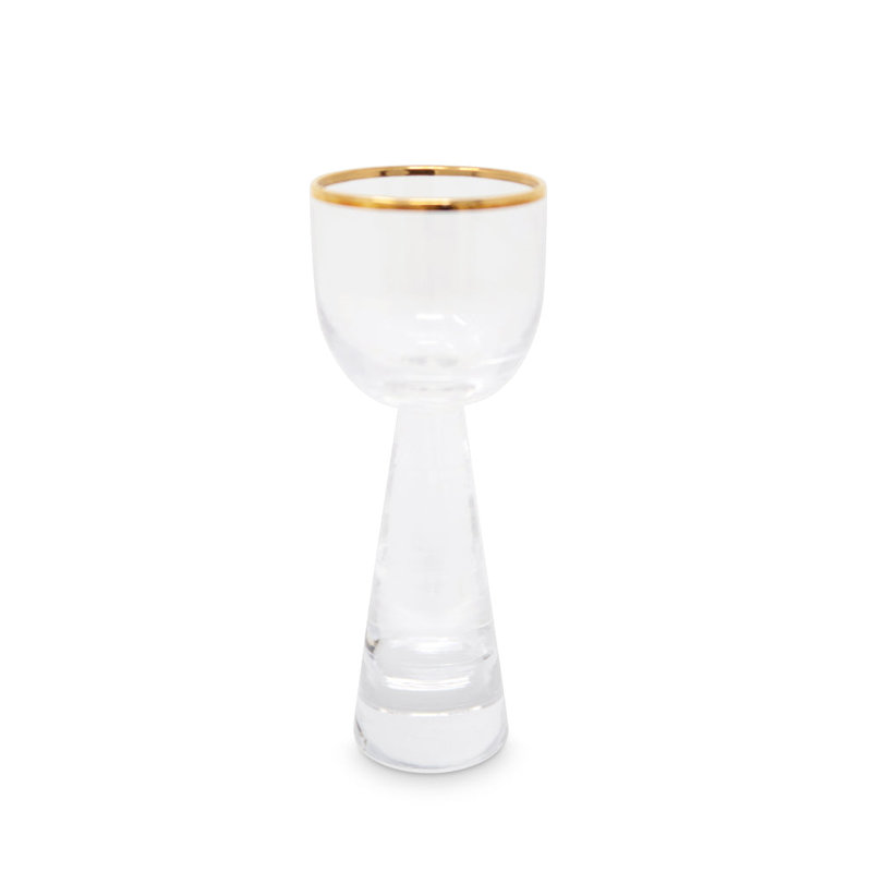 6 verres à liqueur avec rebord doré