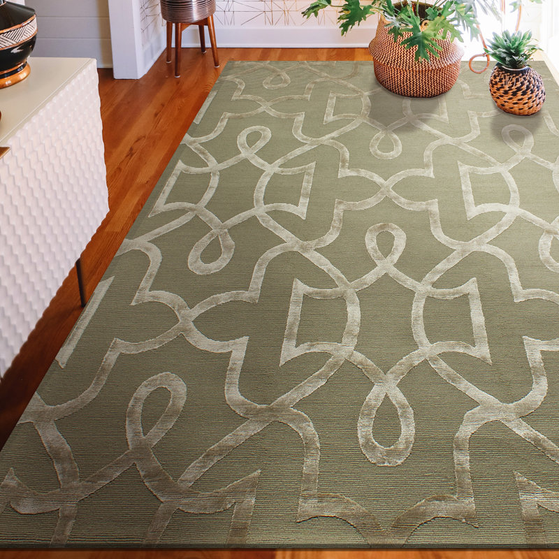 Ikat Area Rug in Endive, Rectangle 6' x 9'