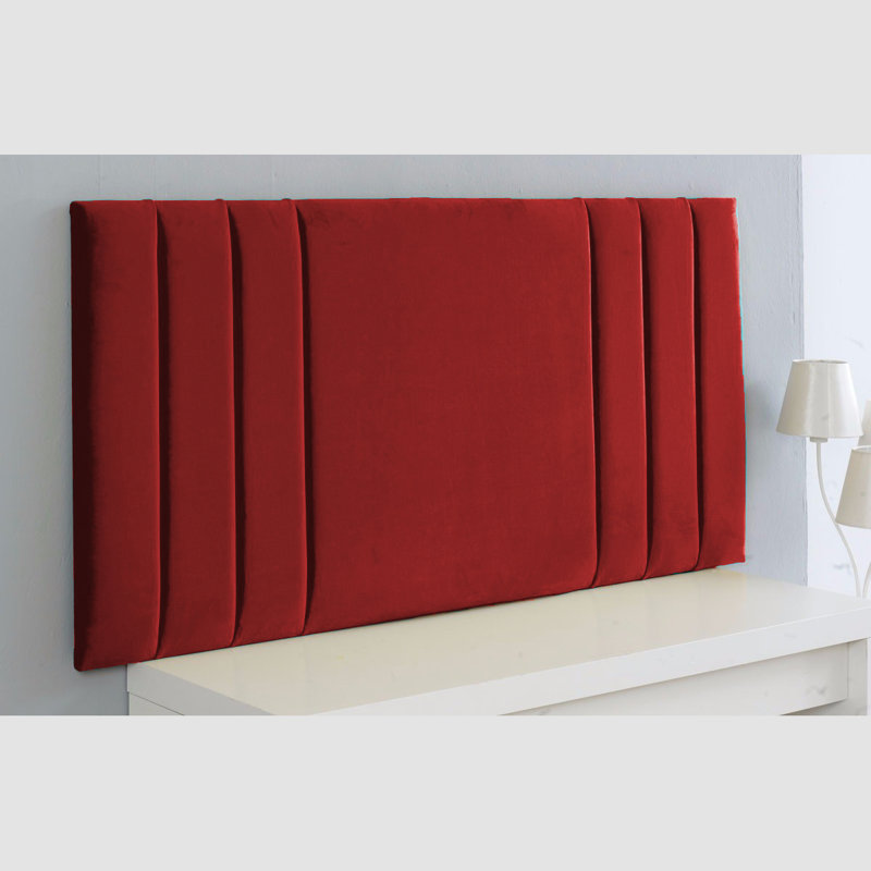 Shipman Upholstered Velvet Headboard, Small Double (4'), Silver, Plush Velvet Fabric