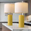Lampe de table 23 po en céramique jaune minimaliste moderne, convenant aux pièces, chambres à coucher, tables de chevet et bureaux