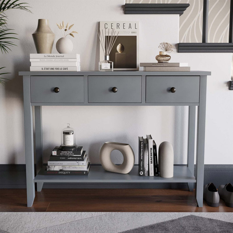 Annam Console Table, 74cm H x 100cm W x 30cm D, Grey