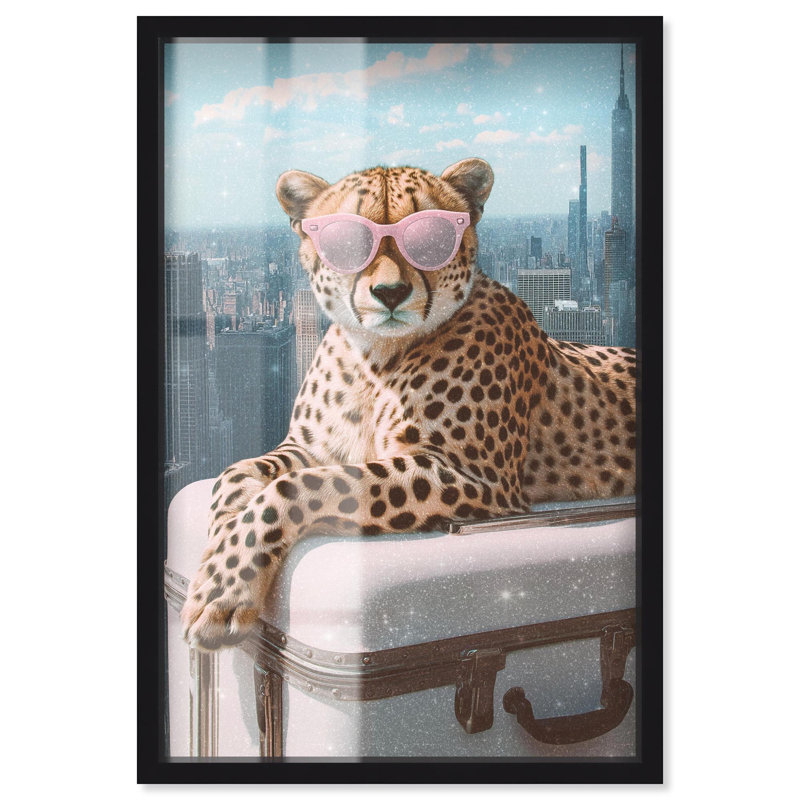 Décoration murale Cheetah L bag NYC Shadowbox Print Glam par Art Remedy, Noir, H 16 po x l 11 po