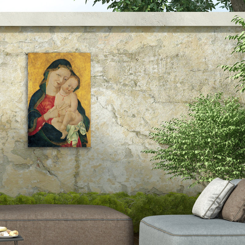 Marcus, souriant, Madone et enfant, toile d'extérieur, H 30 po x l 47 po