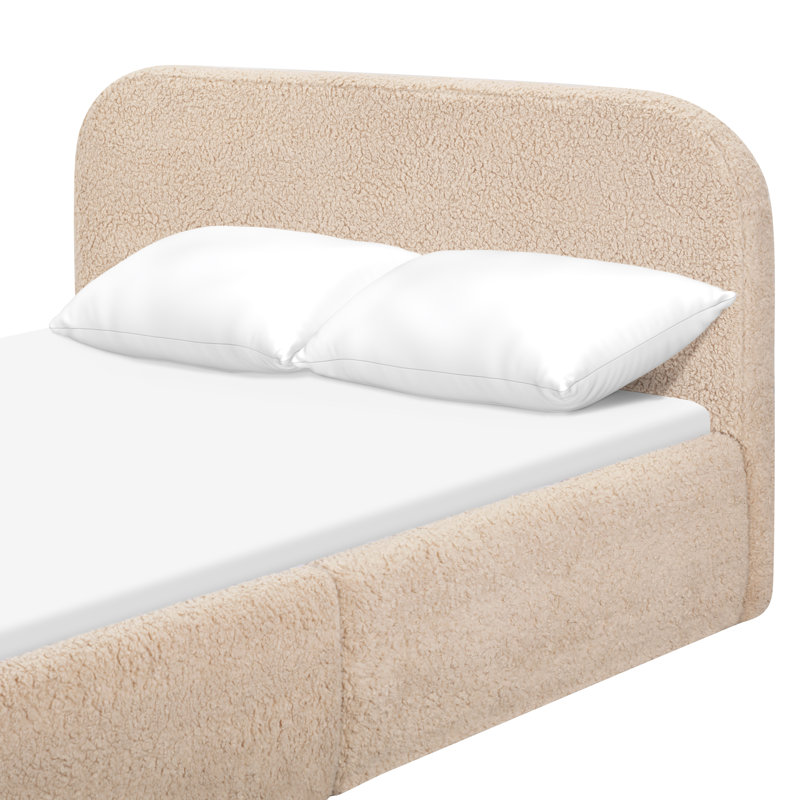 Nara Twin Bed, Chai Shearling, Full