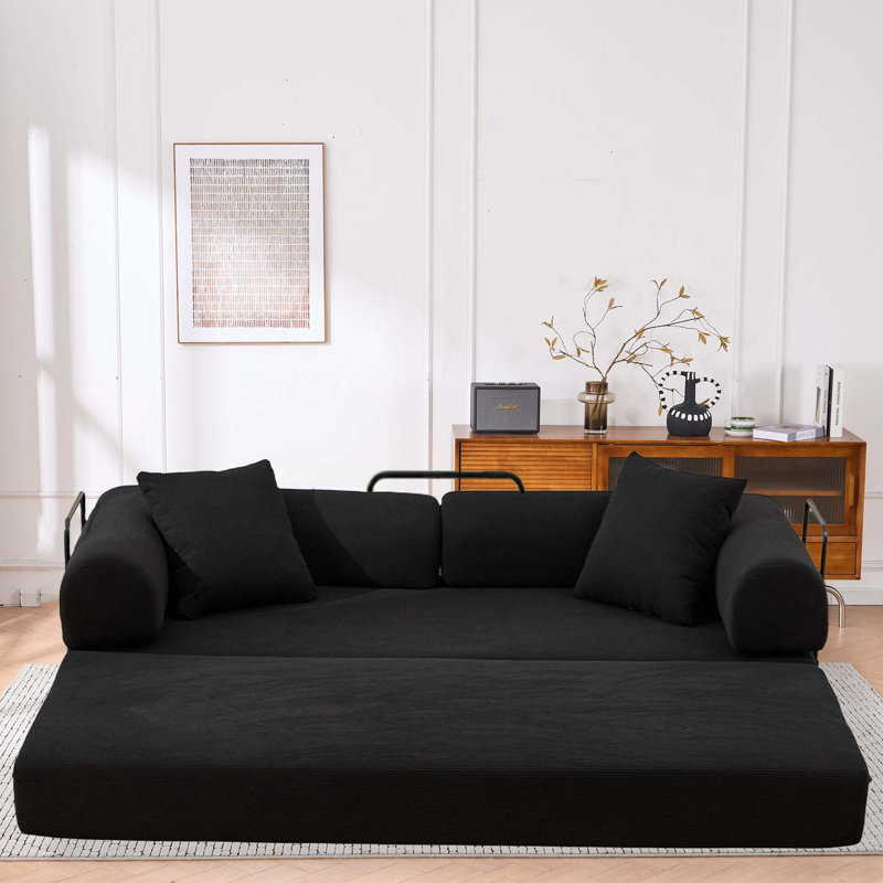Canapé-lit pliant avec matelas à ressorts en mousse, conception convertible pour le salon, le bureau ou un appartement, peu encombrant et confortable