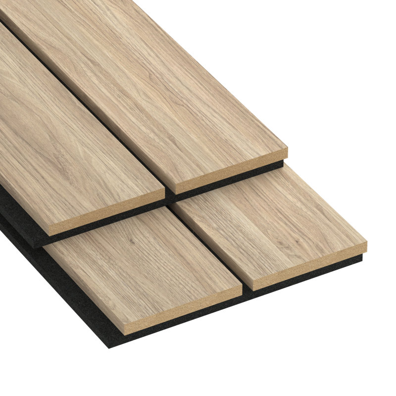 94" L X 11.25" W Modern Acoustic Wood Slat Wall Panels With 5" Slat Width – Eco-friendly, Sound-absorbing Decorative Panels