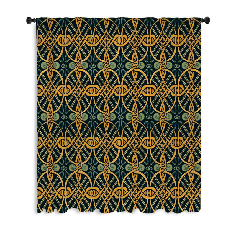 Rideaux de fenêtre celtiques, panneaux de rideaux occultants Viking, rideaux art déco, L 20 po x L 52 po
