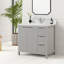 Guerra Meuble-lavabo autoportant à simple cuve gris impérial avec comptoir en quartz de Carrare