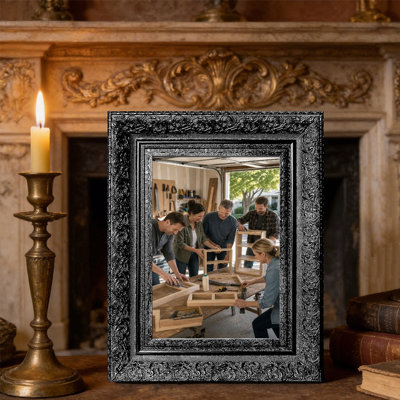 Cadre 3 pièces noir chaleureux pour photos et cadeaux d'anniversaire 5 "x 7"