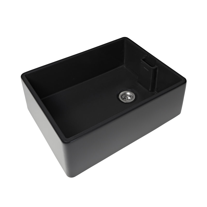Single Bowl Farmhouse/Apron Kitchen Sink, Matt Black
