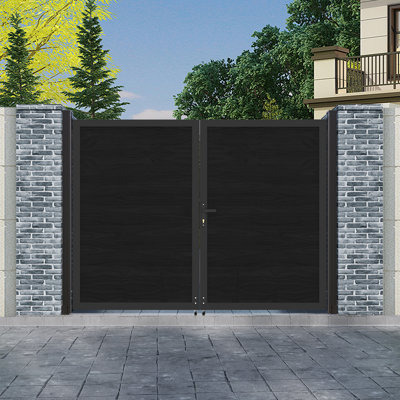 Barrière d'intimité avec cadre en métal et ensembles de boutons, double barrière de jardin - sans les poteaux