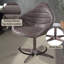 Fauteuil d'appoint pivotant en cuir - ébène antique et élégant pour bureau avec base pivotante