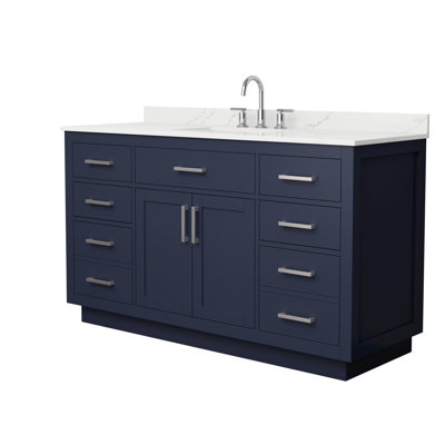 Beckett TK 60'' Single Bathroom Vanity with Quartz Top