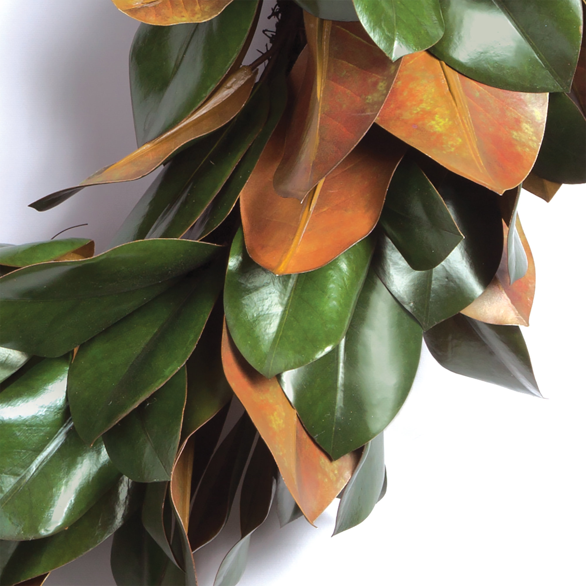 Barrigan Handcrafted Faux Magnolia Metal Wreath, 24" H x 24" W x 4" D