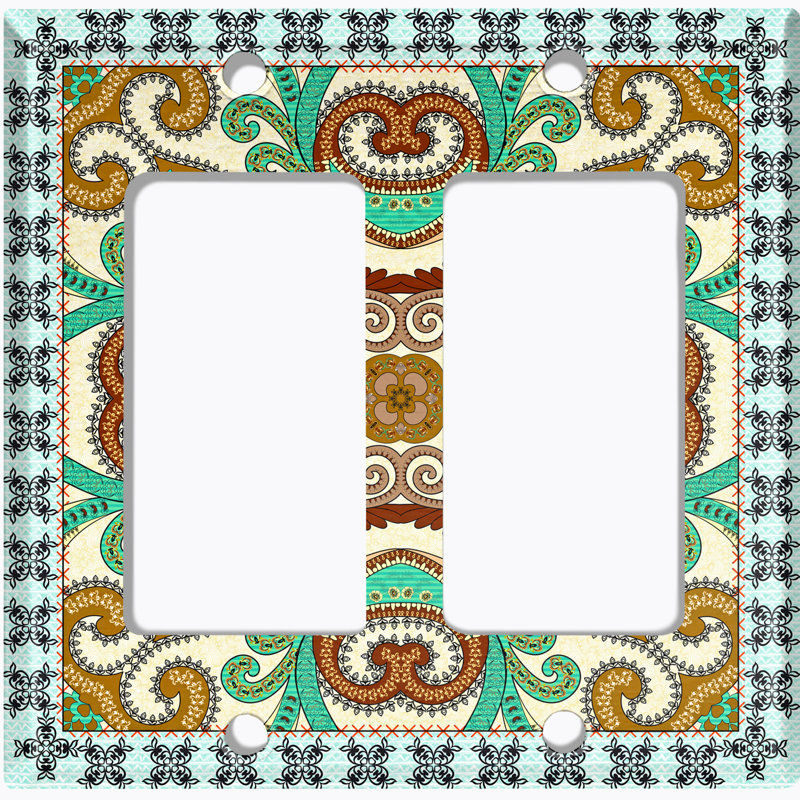 Patterned 2 - Gang Toggle Light Switch Standard Wall Plate