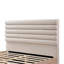 Cadre de lit en bois exquis avec tête de lit rembourrée en tissu Boucle pour une chambre à coucher confortable et élégante