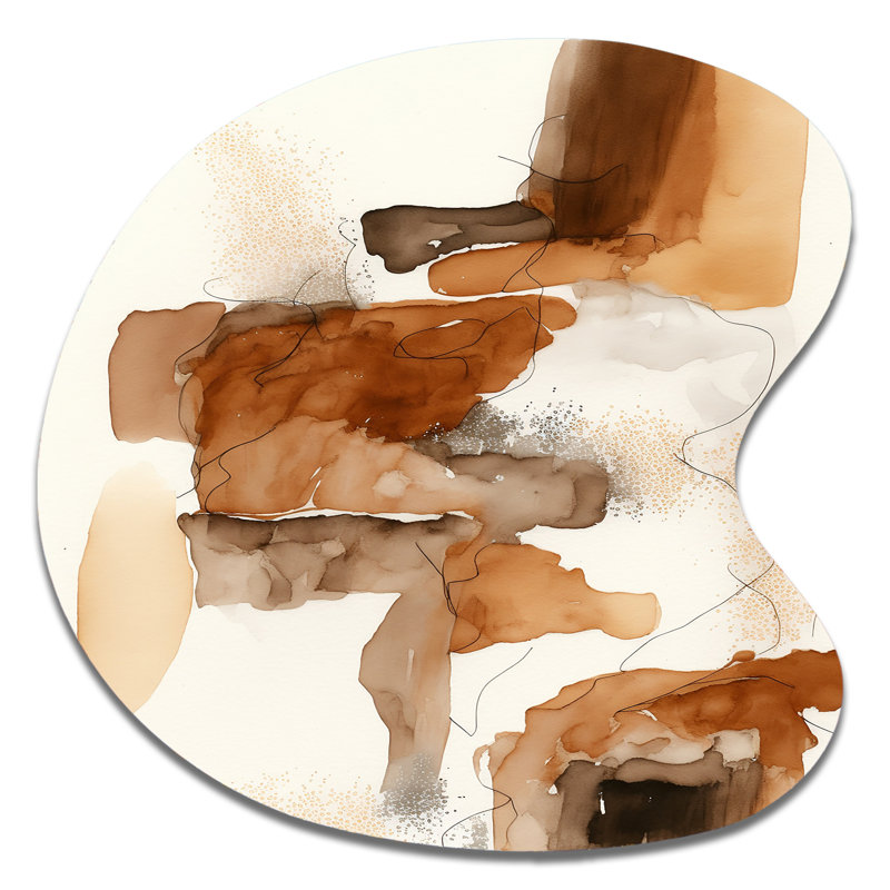 Canyon Ridge Explorations II - Art abstrait abstrait en forme de goutte d'encre liquide, H 27 po x l 27 po