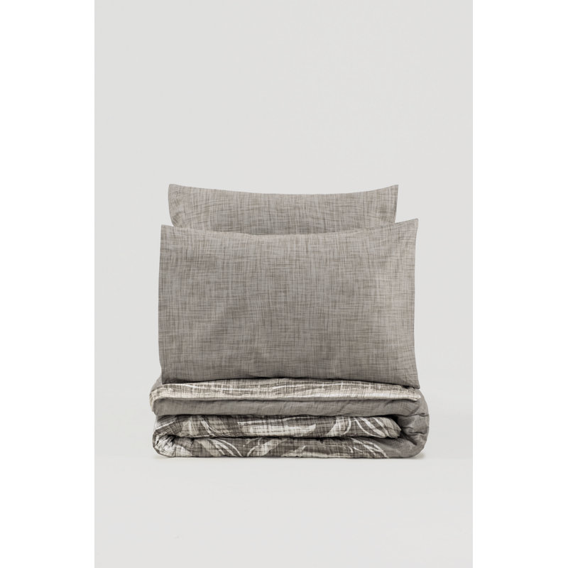 100% Cotton Ranforce Single Quilt Cover Set, Mink & White, 55.1 x 78.7 inches | Reactive Printing, 145 Thread Count | Machine Washable, Envelope & Button Closure | Soft & Durable Bedding for Cozy Comfort