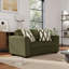 Ensemble de canapé de salon et causeuse Roundhill Furniture Marvella avec revêtement en chenille Mosswood et coussins décoratifs texturés