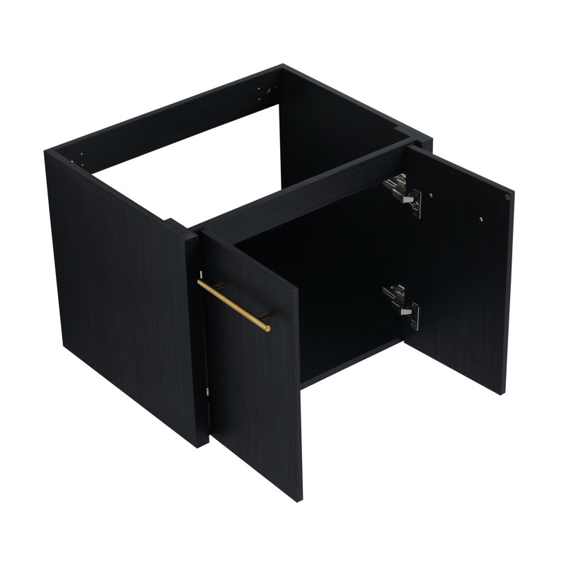 Meuble-lavabo de salle de bain - Châtaignier noir de 24 pouces avec aspect chic et tiroirs fonctionnels élégants et spacieux