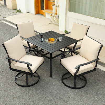 4 - Person Square Outdoor Patio Dining Set With Cushions