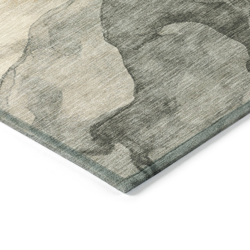 Tapis orange intérieur / extérieur lavable à la machine Xhevrie, Rond 8 pi
